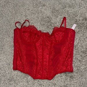 Urban Outfitters Women's Lace Bustier/Corset in Red